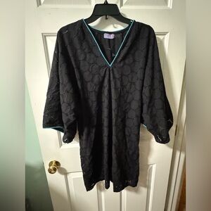 Black Eyelet Swim Coverup